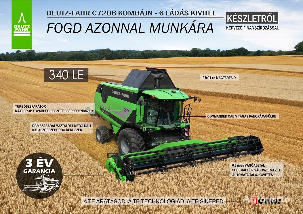 جديد ماكينة حصادة دراسة Deutz-Fahr C7206 TS